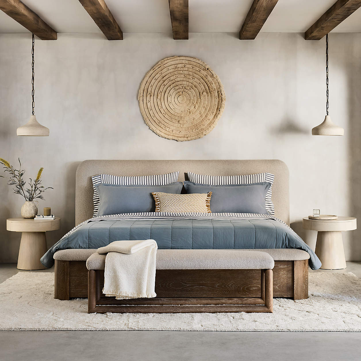 Palermo Wood & Upholstered 2-Drawer Storage Bed