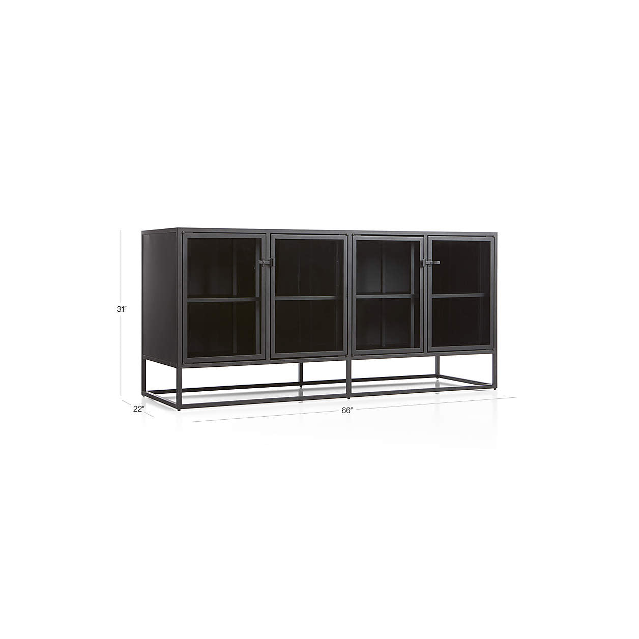 Casement 66" Black Credenza