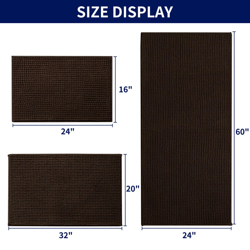 Luxury Polyester Rectangle Non-Slip Bath Rug