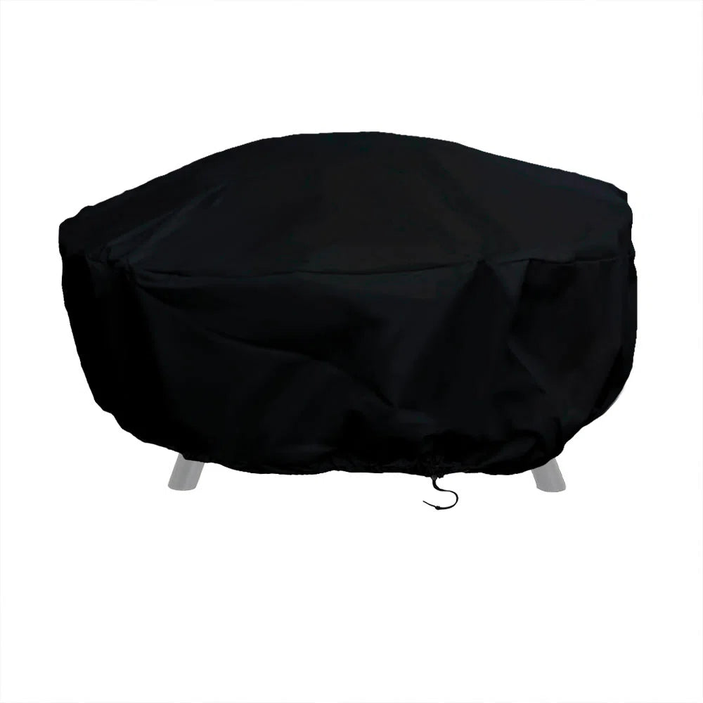 Claire Black Solid Fire Pit Cover with Drawstring Closure