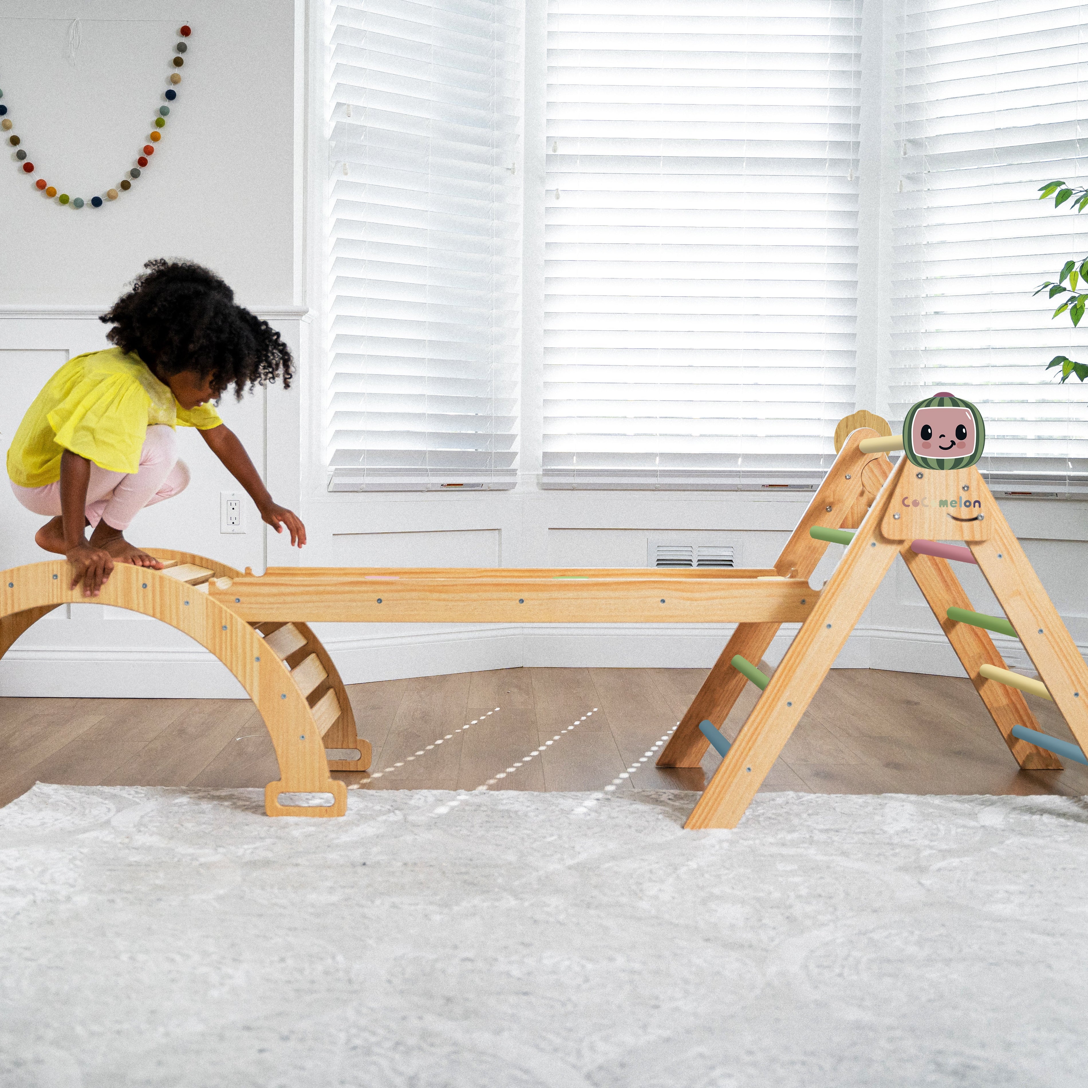 Hazel Cocomelon | Pikler Traingle, Slide & Rocker Set