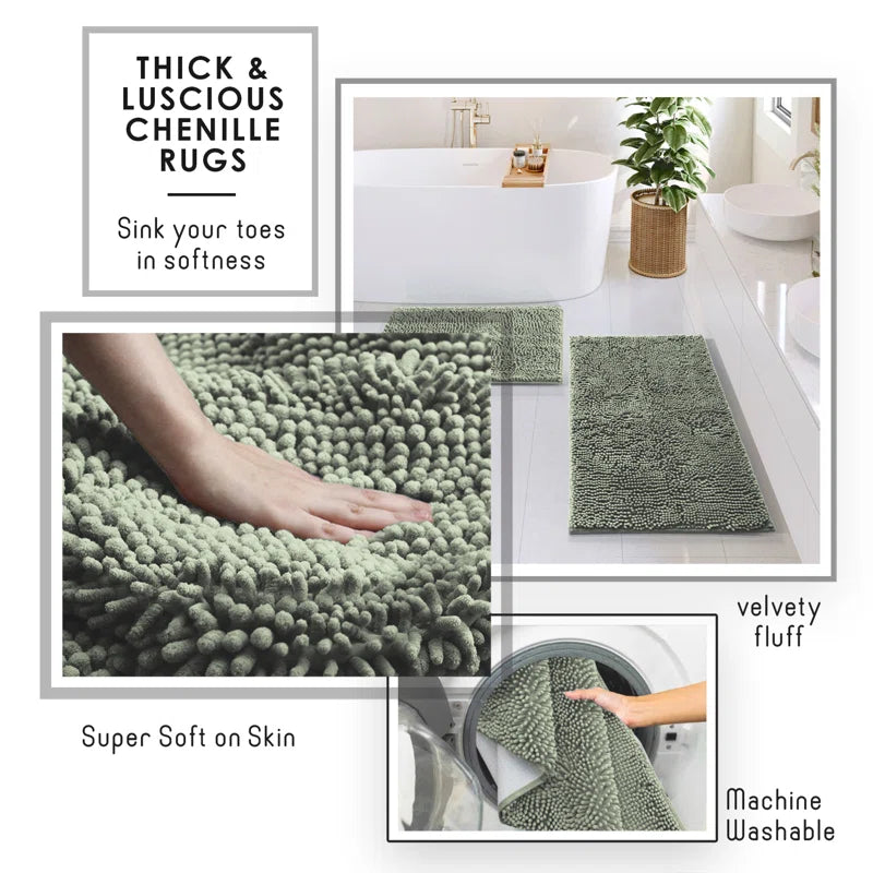 Complete 22 Piece Bathroom Accessory Set with Bath Rugs, Shower Curtain Set, Liner, and Hooks