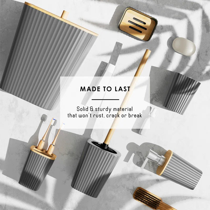 Complete 22 Piece Bathroom Accessory Set with Bath Rugs, Shower Curtain Set, Liner, and Hooks