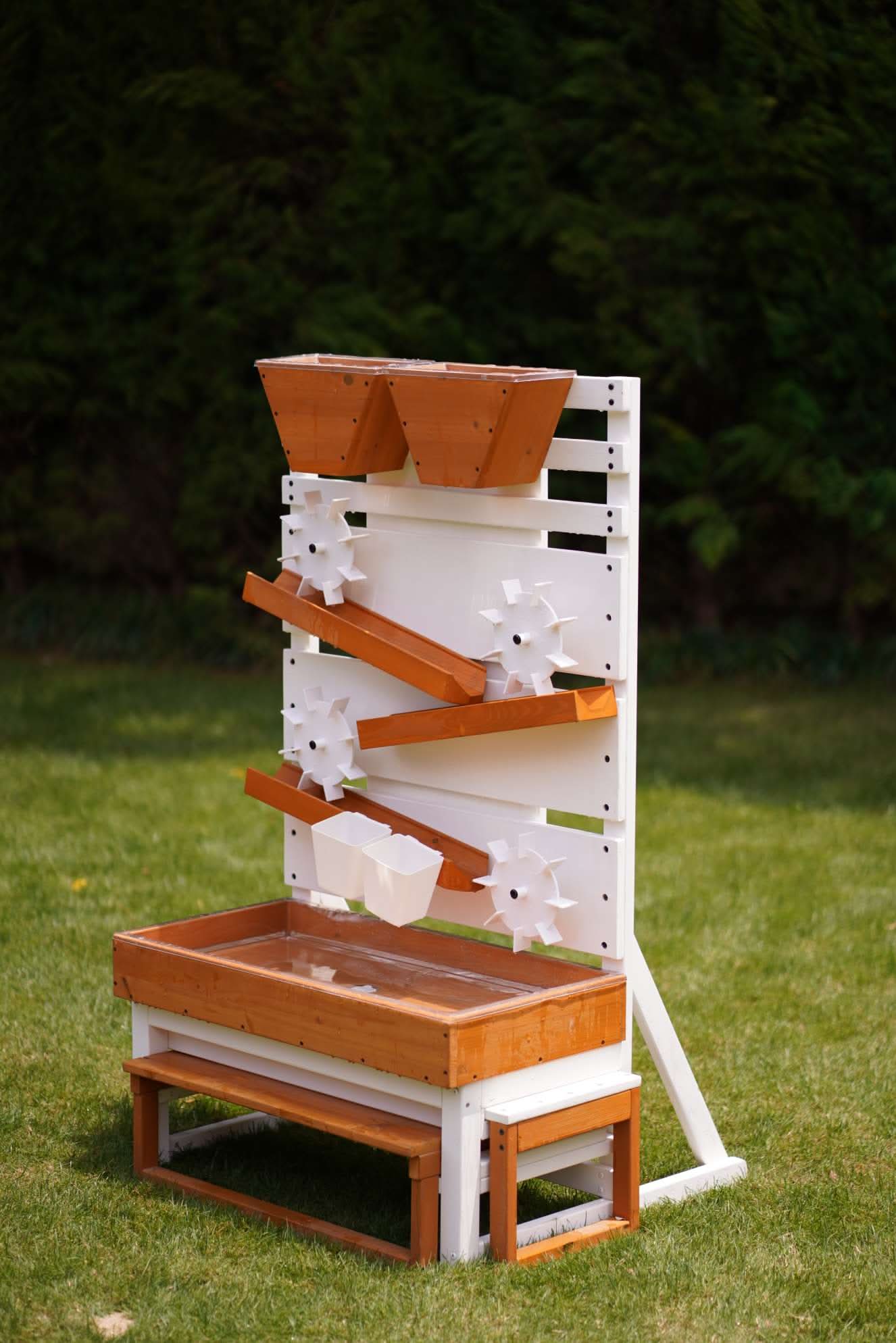 Avenlur Large Wooden Water Table – Multi-Level Sensory Play Station