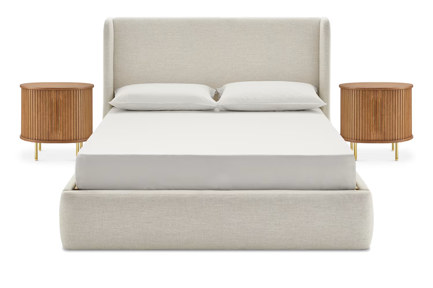Dalton Bed with 2 Harper Side Table Set