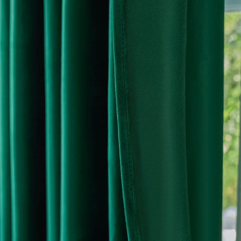 Deavion Velvet Solid Color Metal Grommets Room Darkening Curtain Panels (Set of 2)