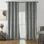 Deavion Velvet Solid Color Metal Grommets Room Darkening Curtain Panels (Set of 2)