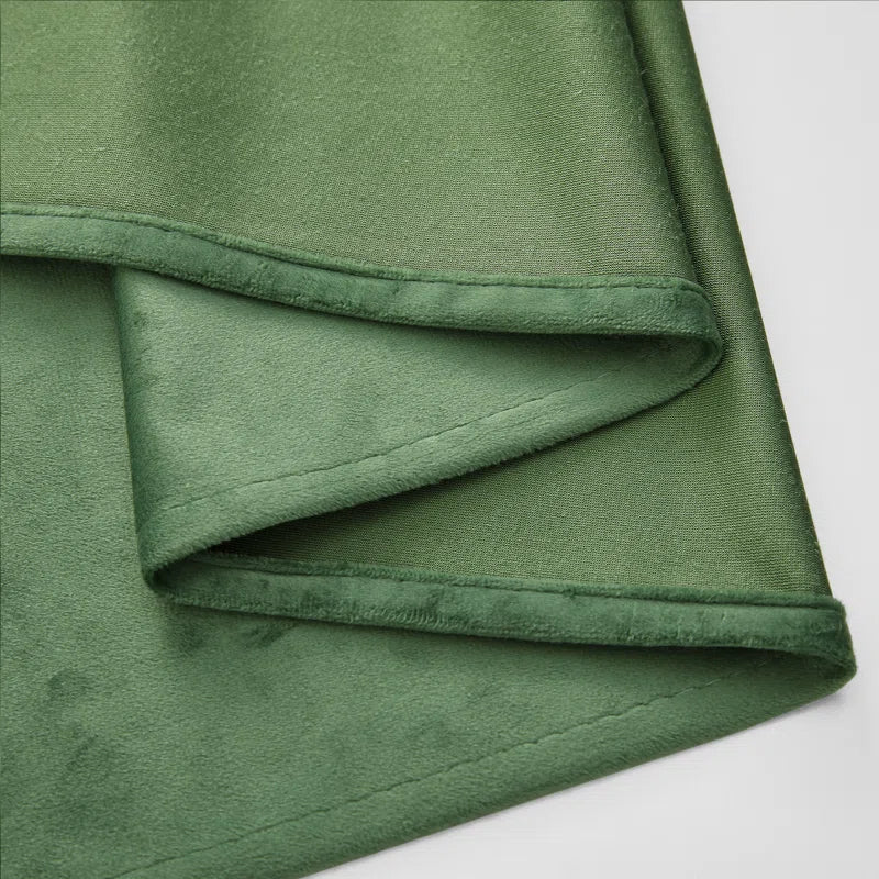 Deavion Velvet Solid Color Metal Grommets Room Darkening Curtain Panels (Set of 2)