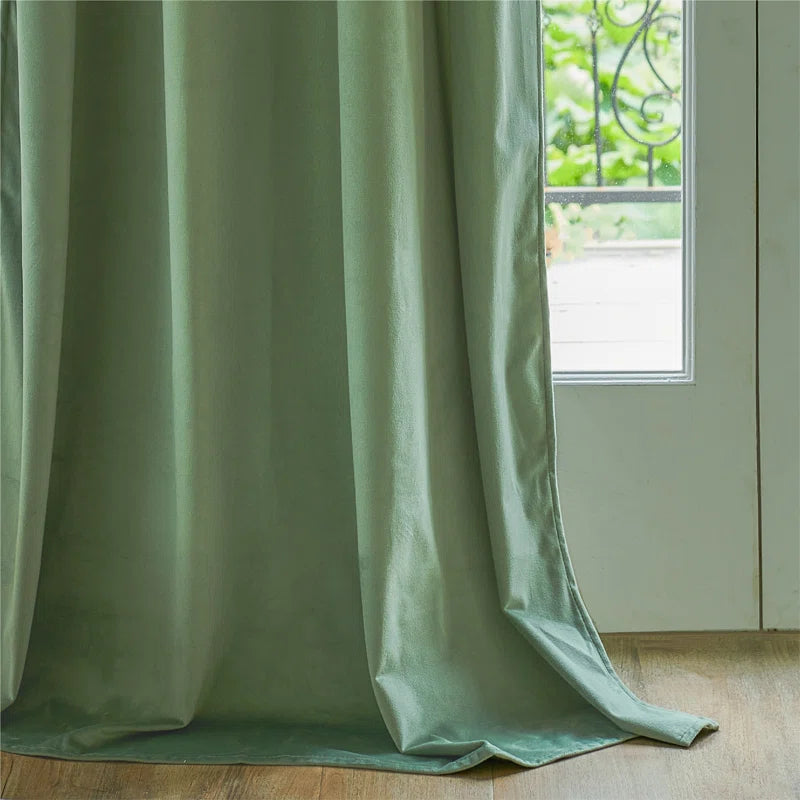Deavion Velvet Solid Color Metal Grommets Room Darkening Curtain Panels (Set of 2)