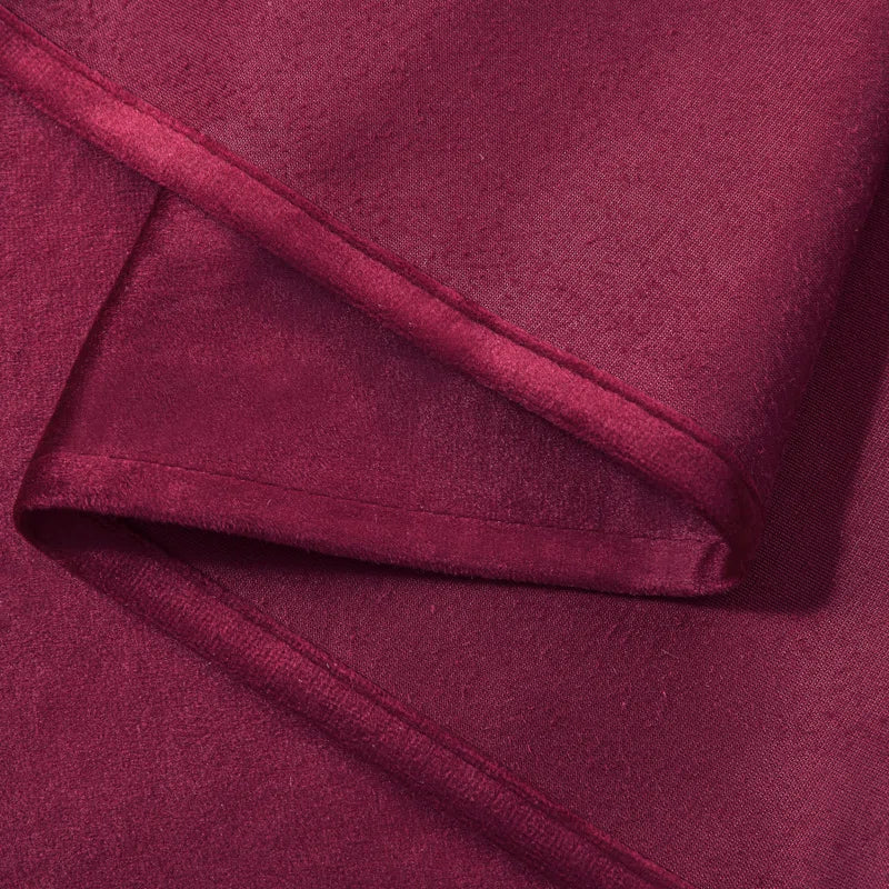 Deavion Velvet Solid Color Metal Grommets Room Darkening Curtain Panels (Set of 2)