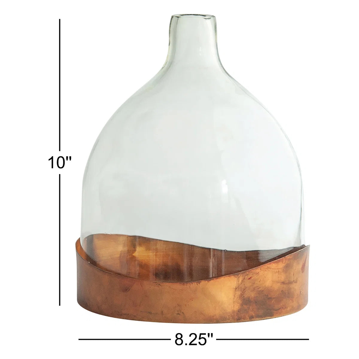 Decorative Glass Cloche with Metal Tray