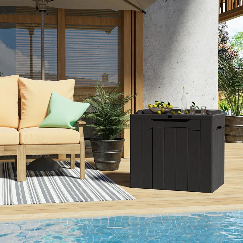 Devoko 32 Gallon Water Resistant Lockable Deck Box With Seat