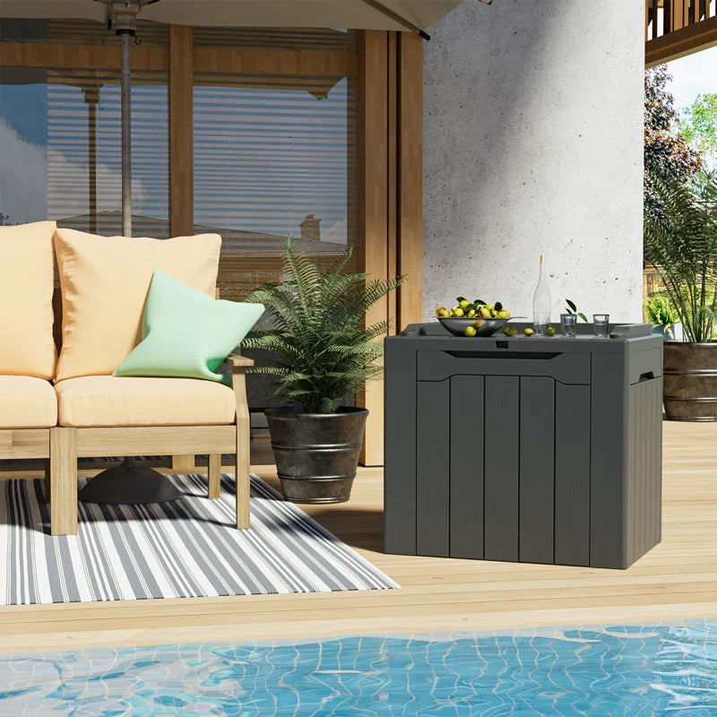 Devoko 32 Gallon Water Resistant Lockable Deck Box With Seat