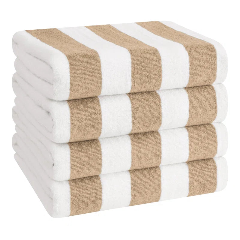 Devontia Cabana Striped Beach Towels, 30x60 inch 4 Piece Oversize Pool Towels (Set of 4)