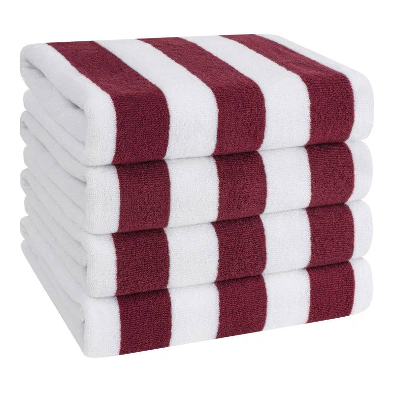 Devontia Cabana Striped Beach Towels, 30x60 inch 4 Piece Oversize Pool Towels (Set of 4)
