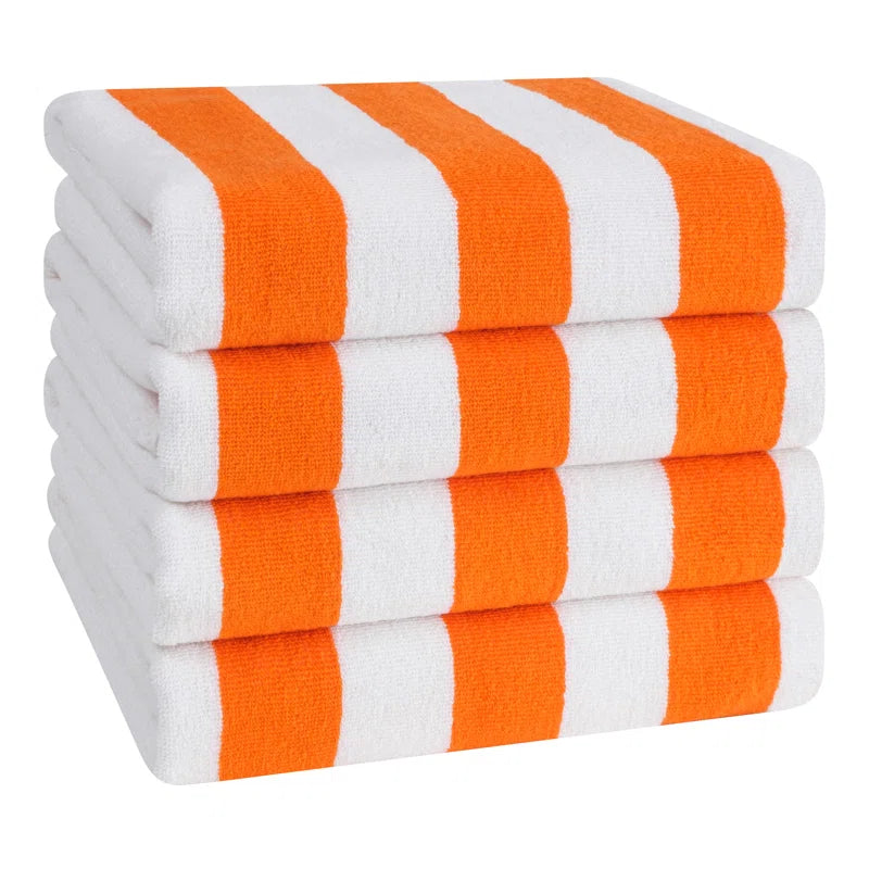 Devontia Cabana Striped Beach Towels, 30x60 inch 4 Piece Oversize Pool Towels (Set of 4)