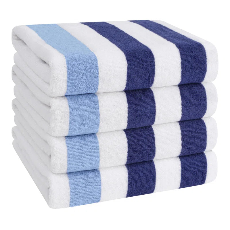Devontia Cabana Striped Beach Towels, 30x60 inch 4 Piece Oversize Pool Towels (Set of 4)