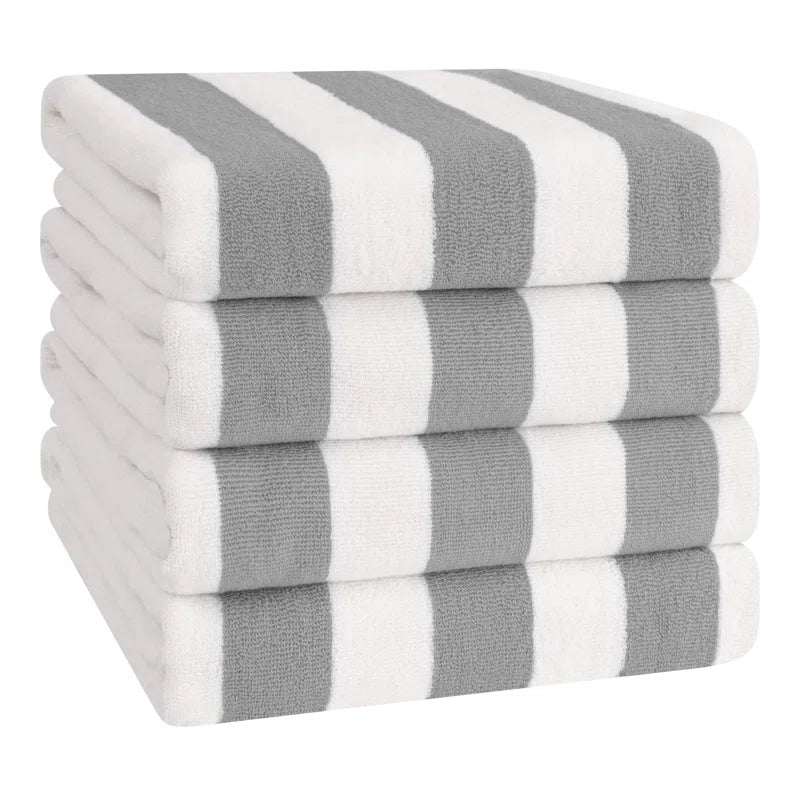 Devontia Cabana Striped Beach Towels, 30x60 inch 4 Piece Oversize Pool Towels (Set of 4)