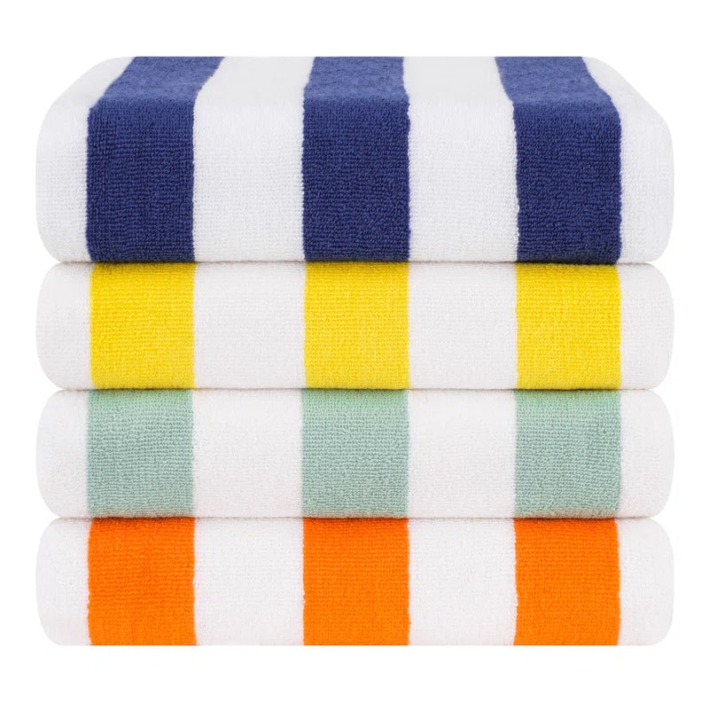 Devontia Cabana Striped Beach Towels, 30x60 inch 4 Piece Oversize Pool Towels (Set of 4)