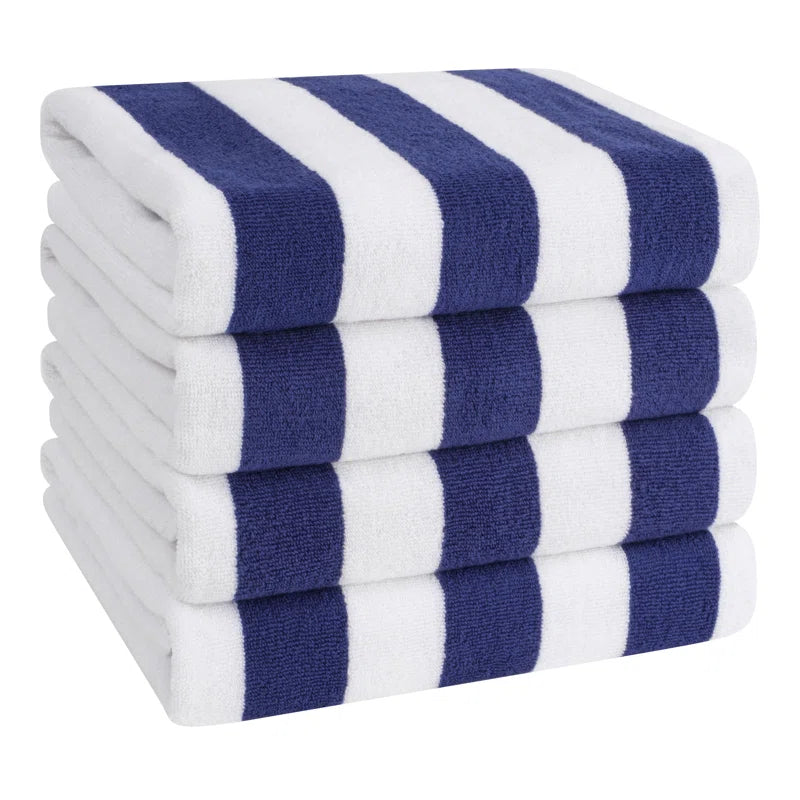 Devontia Cabana Striped Beach Towels, 30x60 inch 4 Piece Oversize Pool Towels (Set of 4)