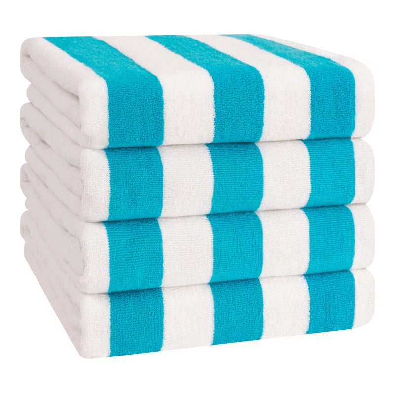 Devontia Cabana Striped Beach Towels, 30x60 inch 4 Piece Oversize Pool Towels (Set of 4)