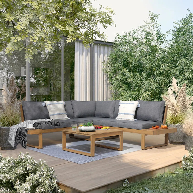 Divyanka Acacia 5 - Person Modular Patio Conversation Sets with Cushions