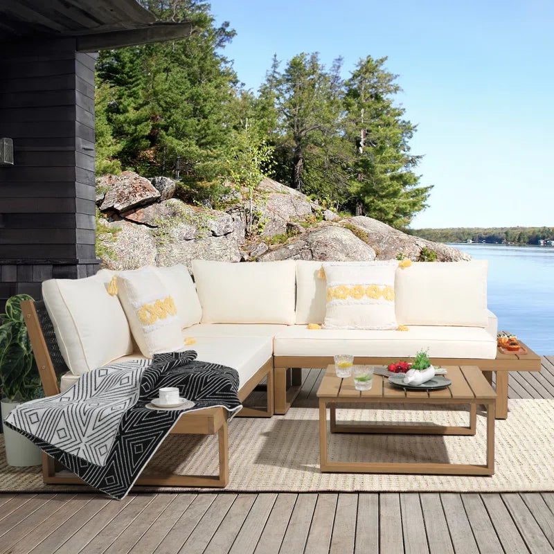 Divyanka Acacia 5 - Person Modular Patio Conversation Sets with Cushions