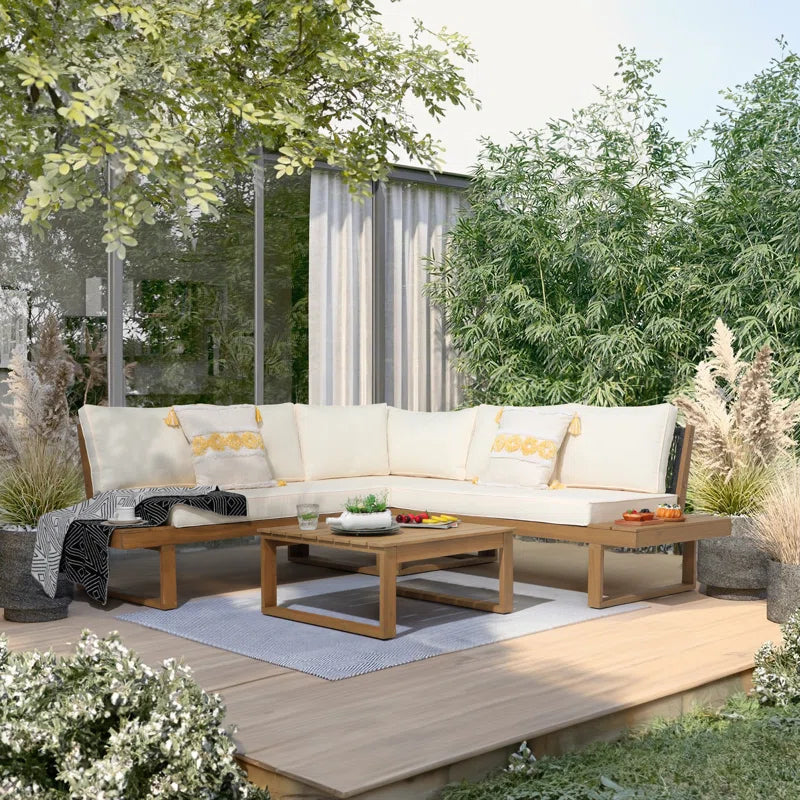 Divyanka Acacia 5 - Person Modular Patio Conversation Sets with Cushions