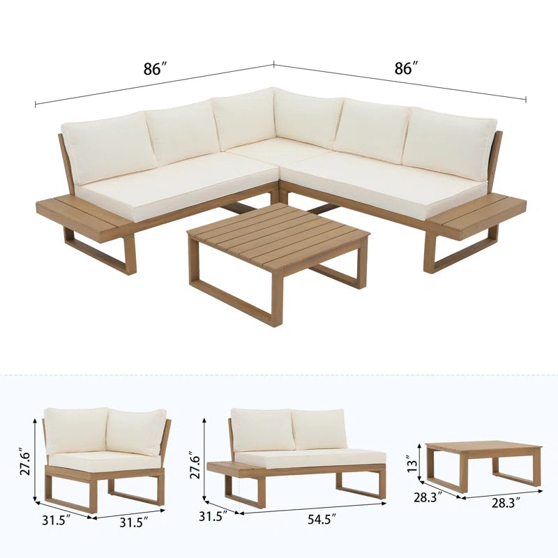 Divyanka Acacia 5 - Person Modular Patio Conversation Sets with Cushions