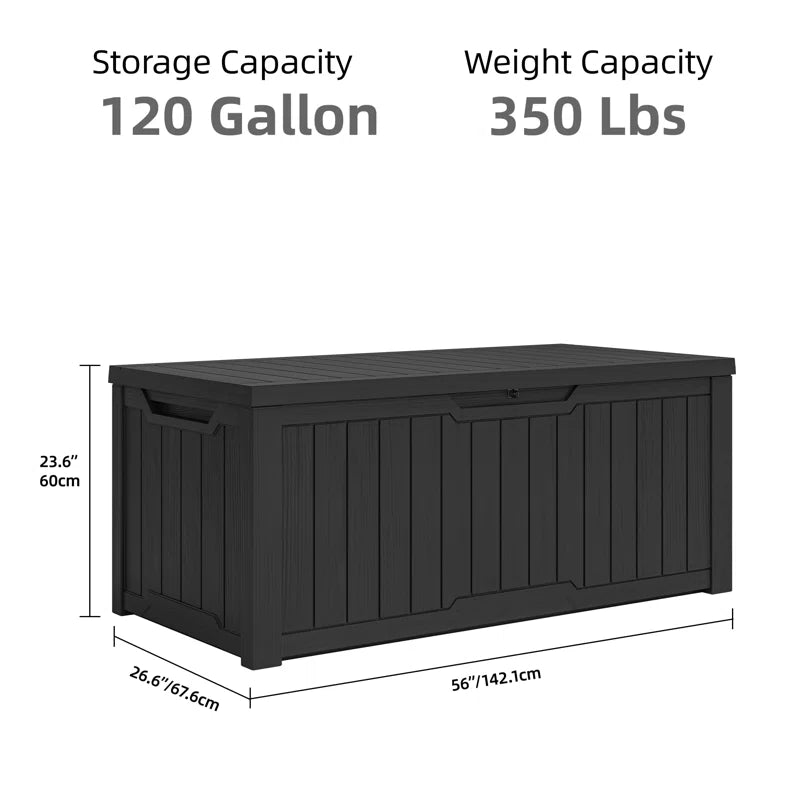 Edrosie Inc 121 Gallons Water Resistant Resin Lockable Deck Box