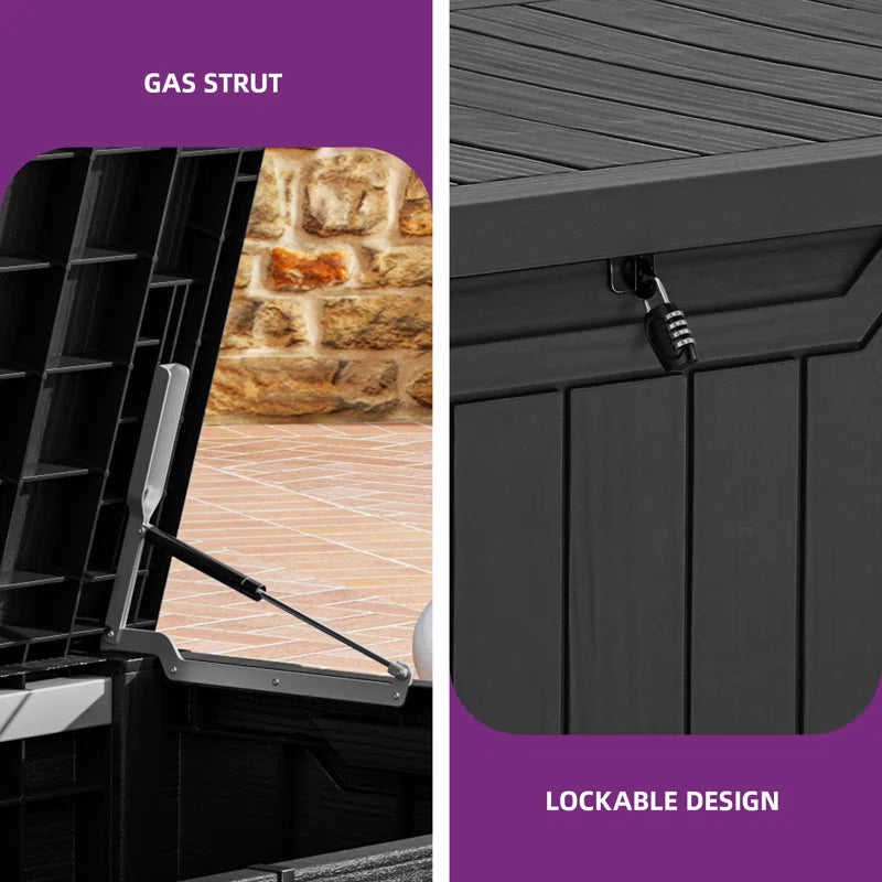 Edrosie Inc 121 Gallons Water Resistant Resin Lockable Deck Box