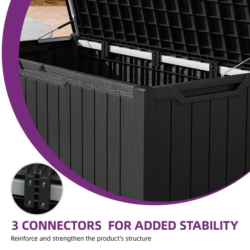 Edrosie Inc 121 Gallons Water Resistant Resin Lockable Deck Box