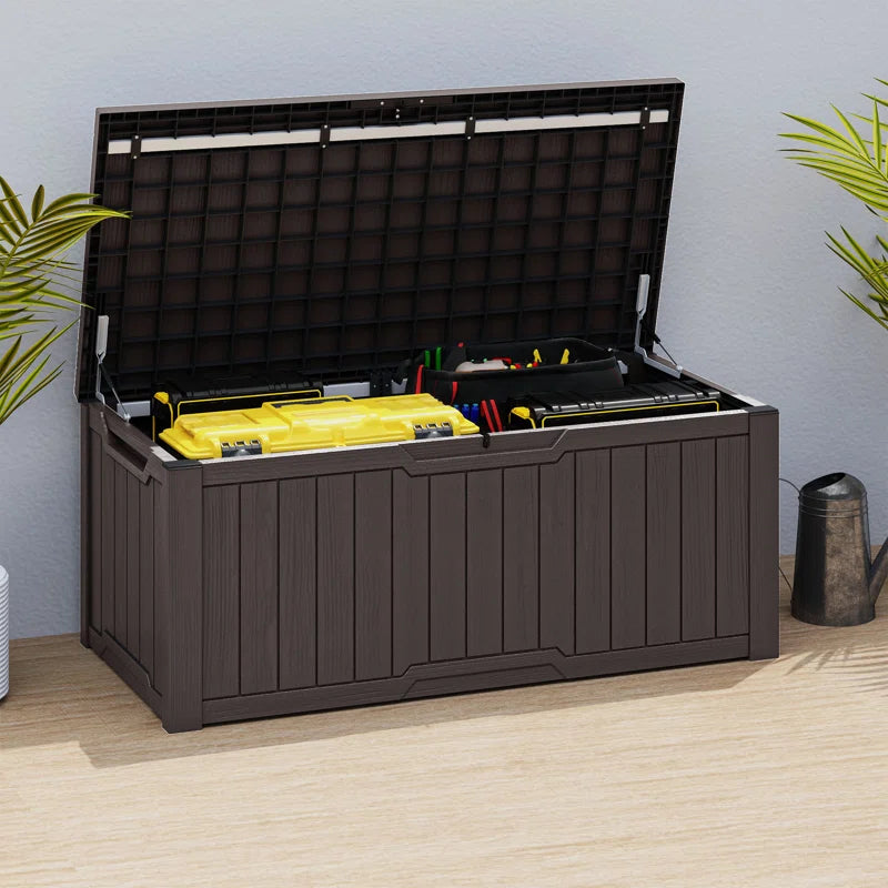 Edrosie Inc 121 Gallons Water Resistant Resin Lockable Deck Box