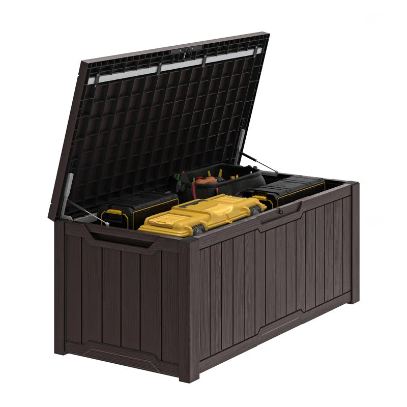 Edrosie Inc 121 Gallons Water Resistant Resin Lockable Deck Box