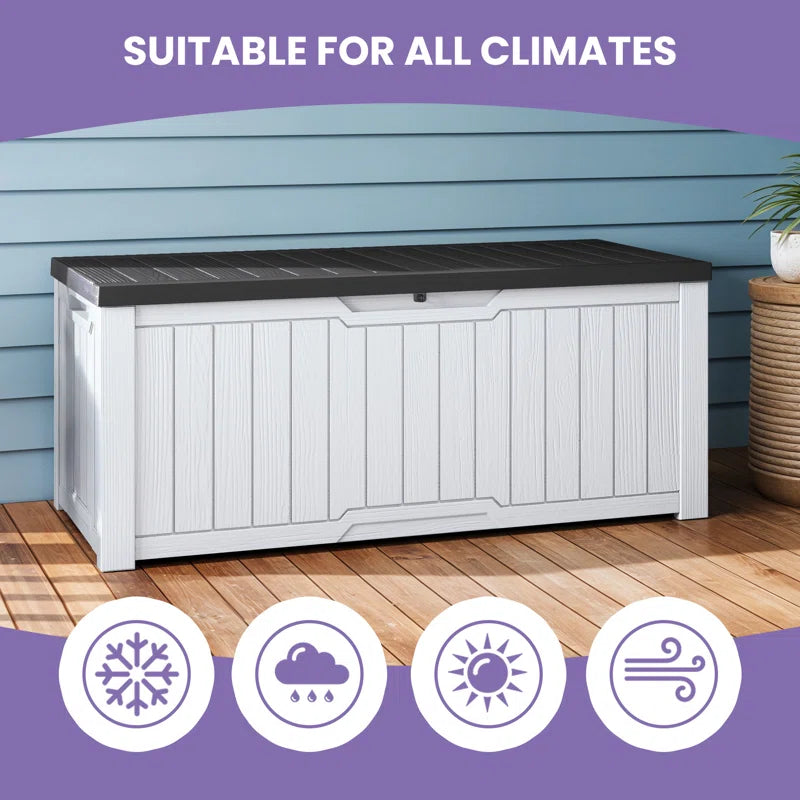 Edrosie Inc 121 Gallons Water Resistant Resin Lockable Deck Box