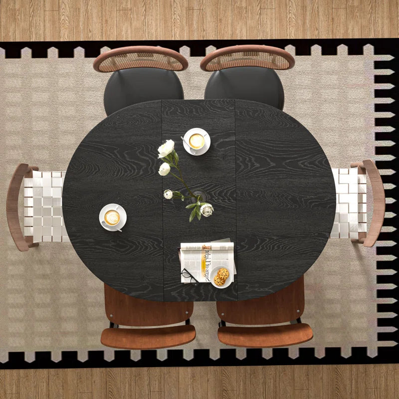 Extendable Dining Table For 4-6 People, Round Dining Table