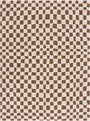 Lajos Brown Checkered Shag Rug