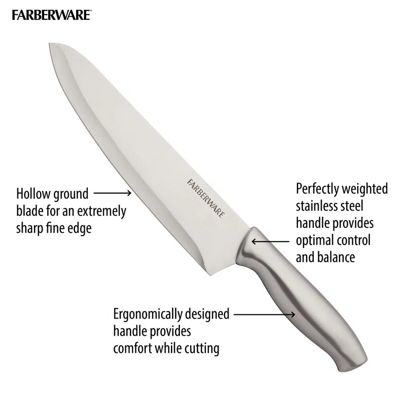 Farberware 15-Piece High Carbon Stainless Steel Knife Block Set