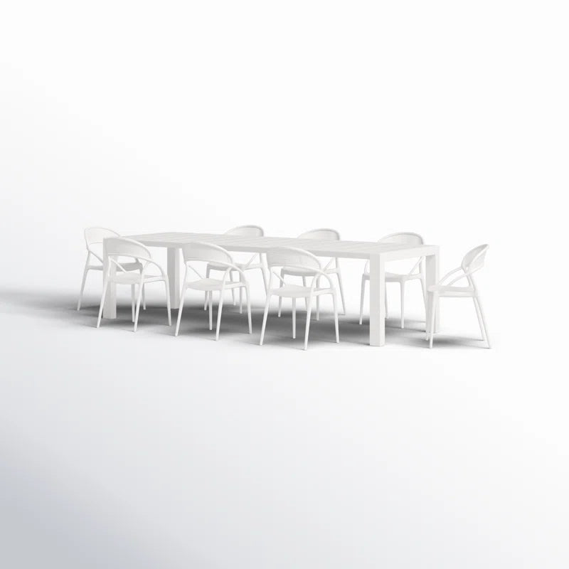 Farrah 8 - Person Patio Dining Set with Extendable Rectangular Table