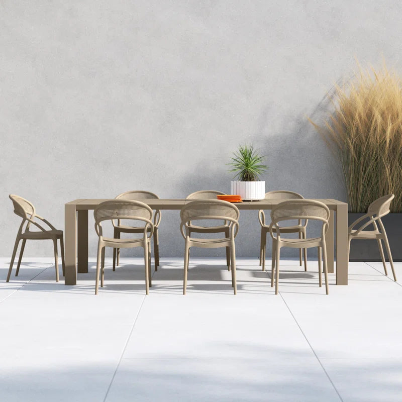 Farrah 8 - Person Patio Dining Set with Extendable Rectangular Table