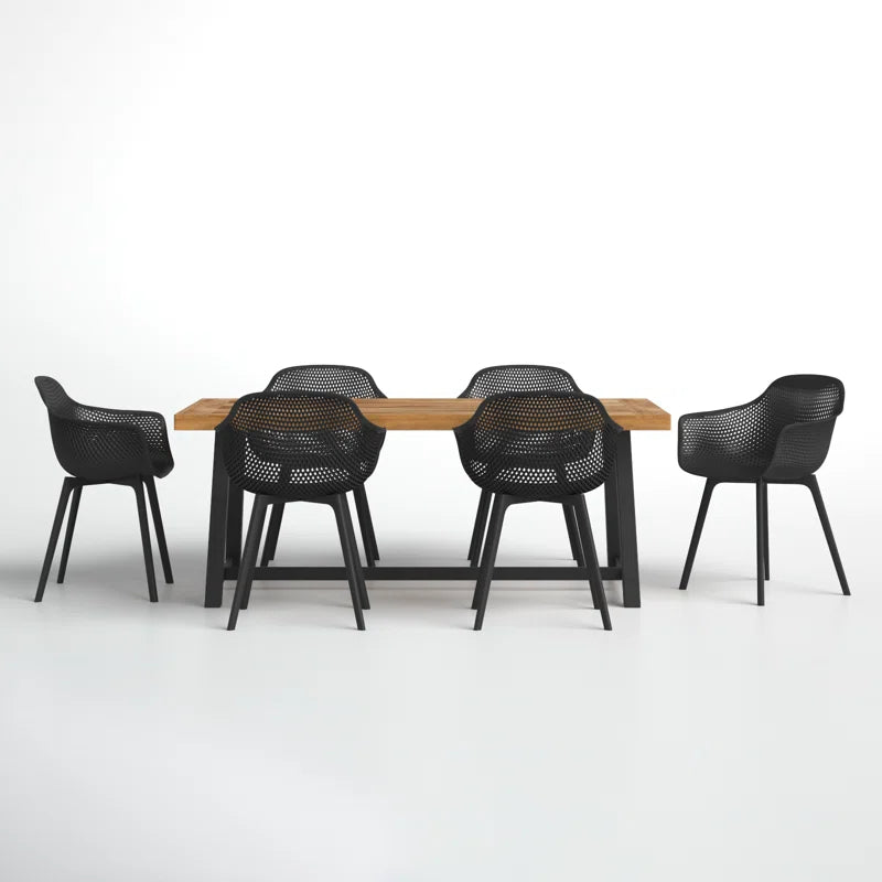 Filmore 6 - Person Acacia Patio Dining Set with Rectangular Table