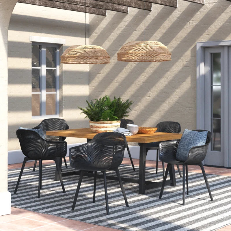 Filmore 6 - Person Acacia Patio Dining Set with Rectangular Table