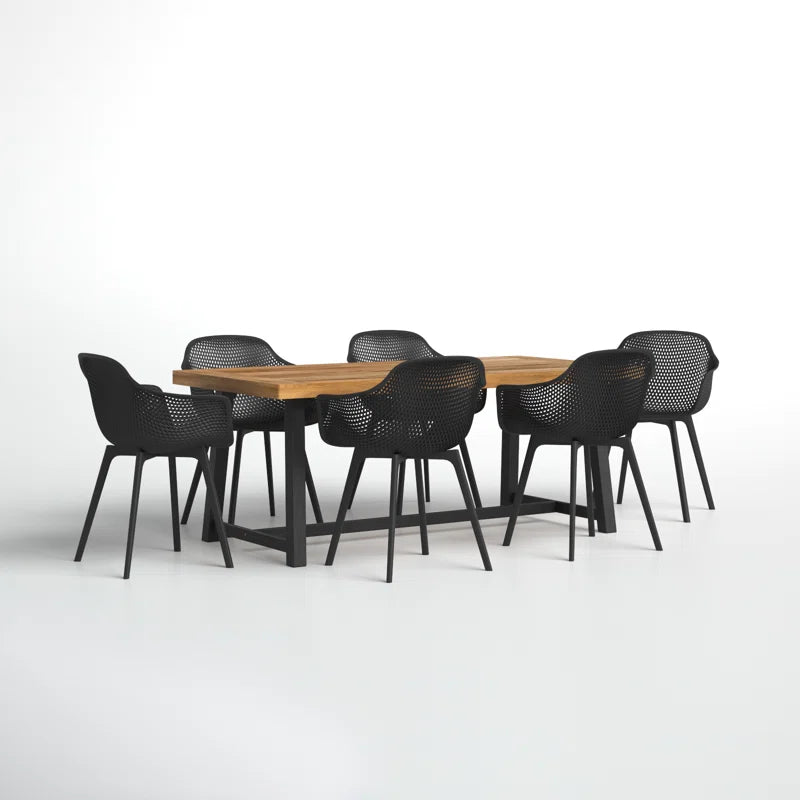 Filmore 6 - Person Acacia Patio Dining Set with Rectangular Table