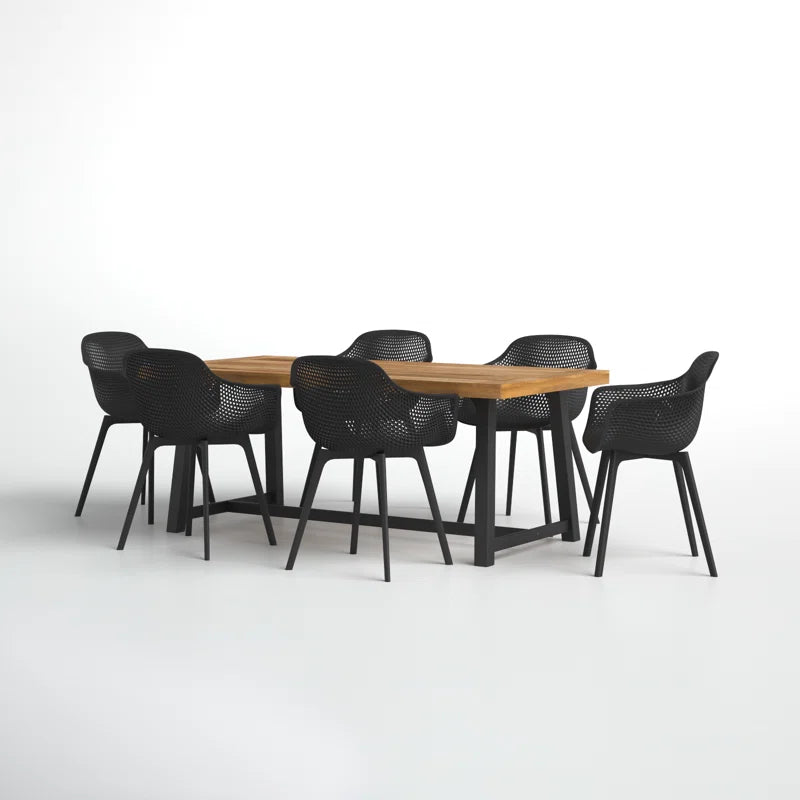 Filmore 6 - Person Acacia Patio Dining Set with Rectangular Table