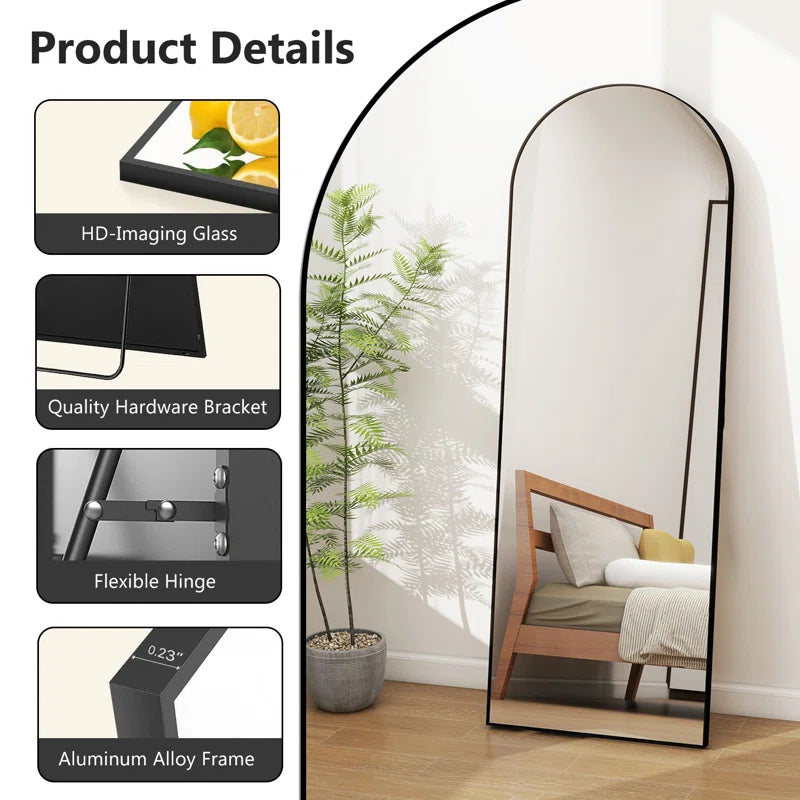 Full Length Mirror Full Body Floor Mirror Standing Hanging or Leaning Wall Mirror Bedroom Cloakroom