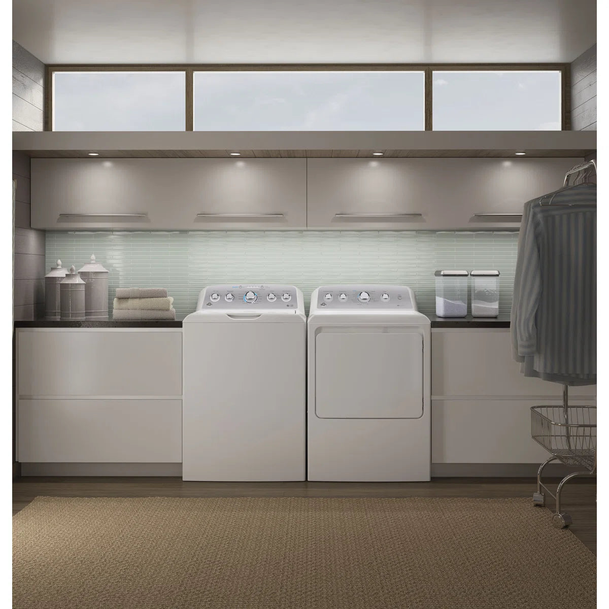 GE 4.6 Cu. Ft. Top Load Washer and GE 7.2 Cu. Ft. Electric Dryer Composite_9D2054A5-FAA9-4CE3-930B-0BA6038EF25C_1575648815