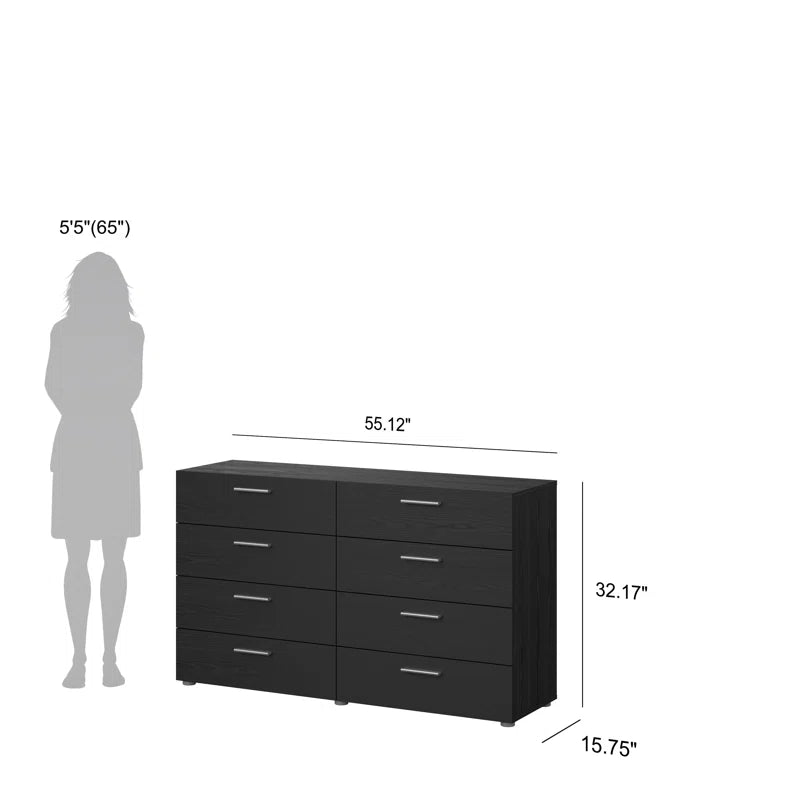 Gianna 8 Drawer 55.12" W Double Dresser