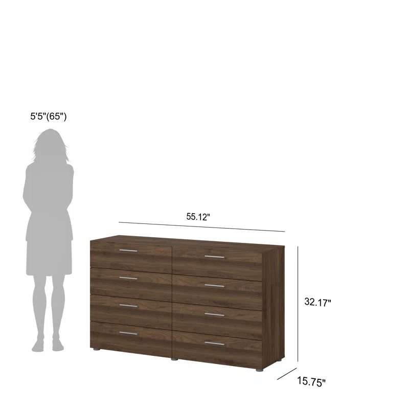 Gianna 8 Drawer 55.12" W Double Dresser