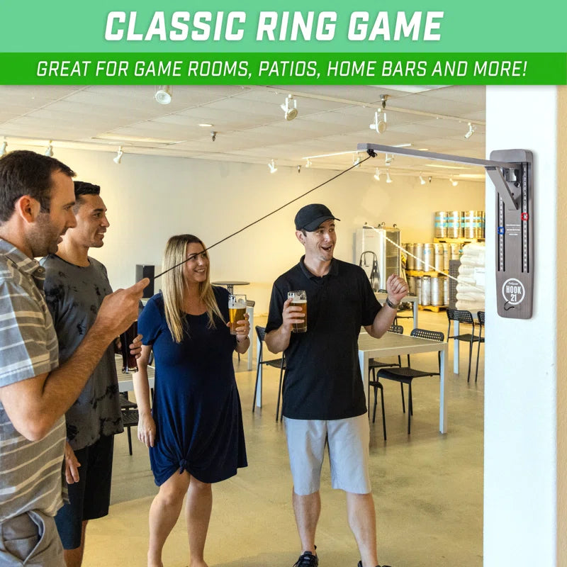 GoSports Hook21 Ring Swing Game - Indoor or Outdoor Ring Toss Game with Foldable Arm