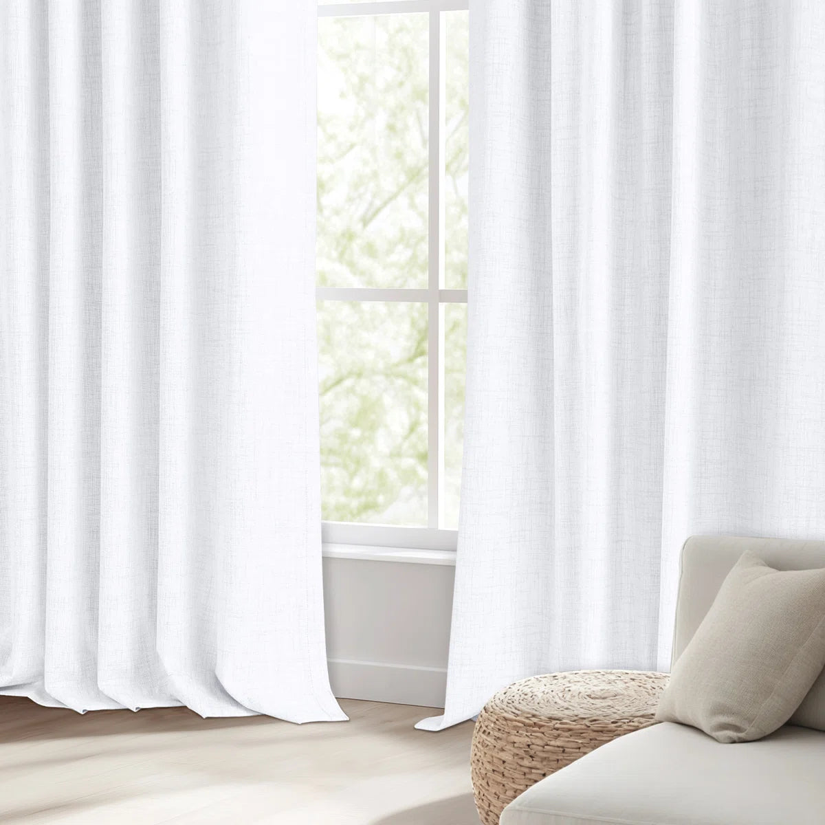 Graciella Thermal Insulated Faux Linen Textured 100% Blackout Curtains for Bedroom Living Room Back Tab/Rod Pocket (Set of 2)